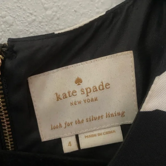 Kate Spade Cora Bow Tie Print Dress Size 4 EUC - Picture 4 of 7